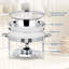 Ensemble de 4 chauffe-plats isothermes pour buffet isolés en acier inoxydable avec couvercle en verre