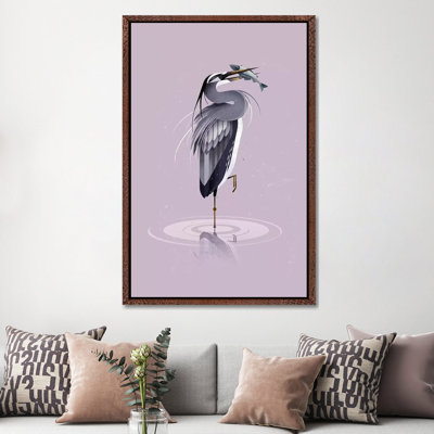Grey Heron by Dieter Braun - Print on Canvas
