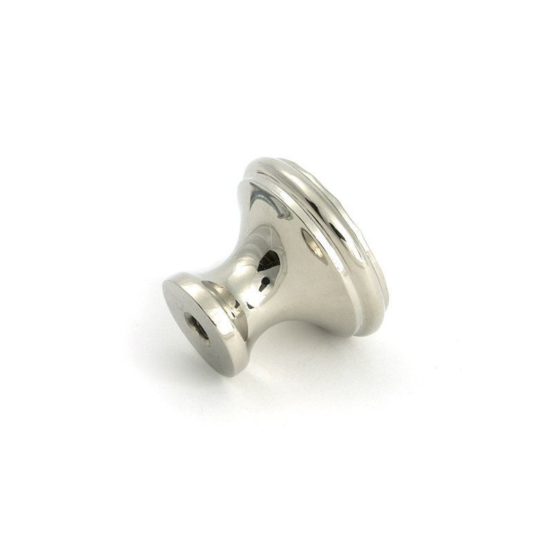 Hammered Round Knob, Polished Nickel, 1.18" Knob Diameter