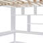 Lit mezzanine avec bibliothèque, tiroirs, bureau et garde-robe-124522430