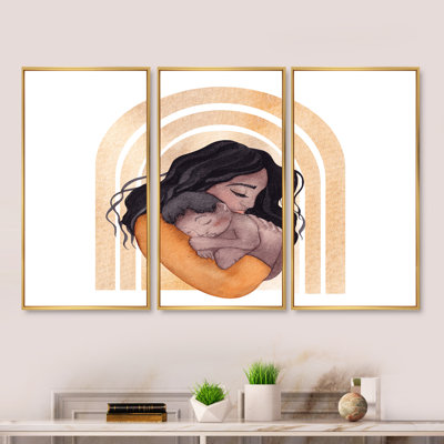 «Young Pregnant Woman III - Glam», ensemble d'art mural sur toile encadré