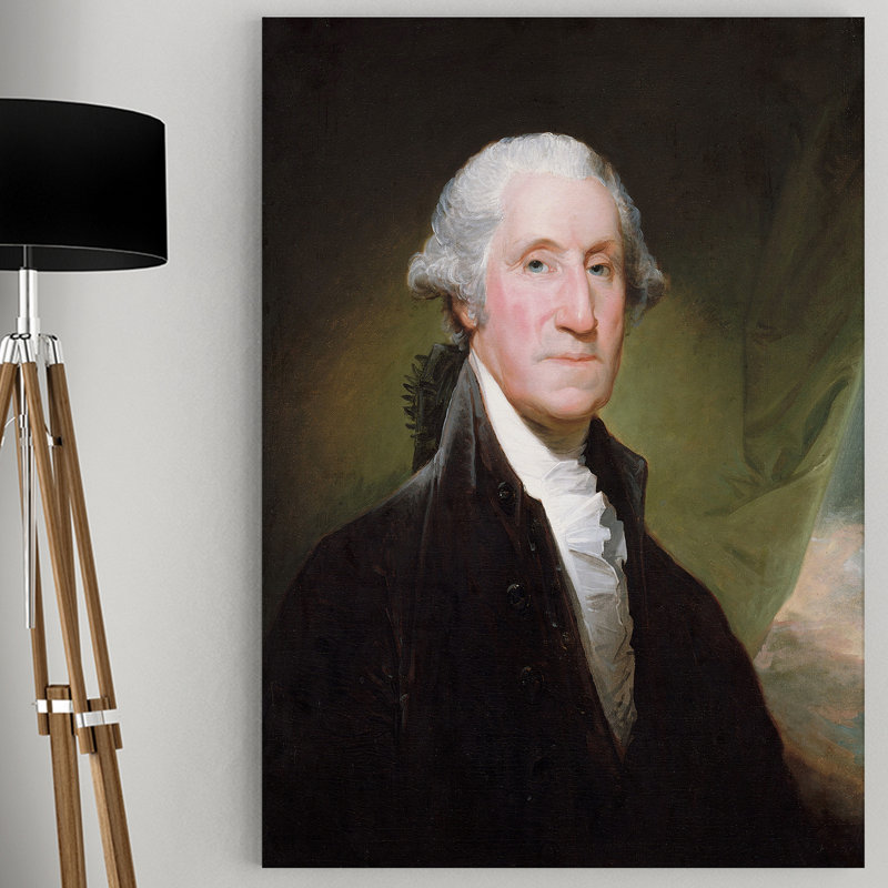 « george washington » par gilbert stuart, reproduction d’art sur toile tendue, H 32 po x l 48 po x P 1,5 po
