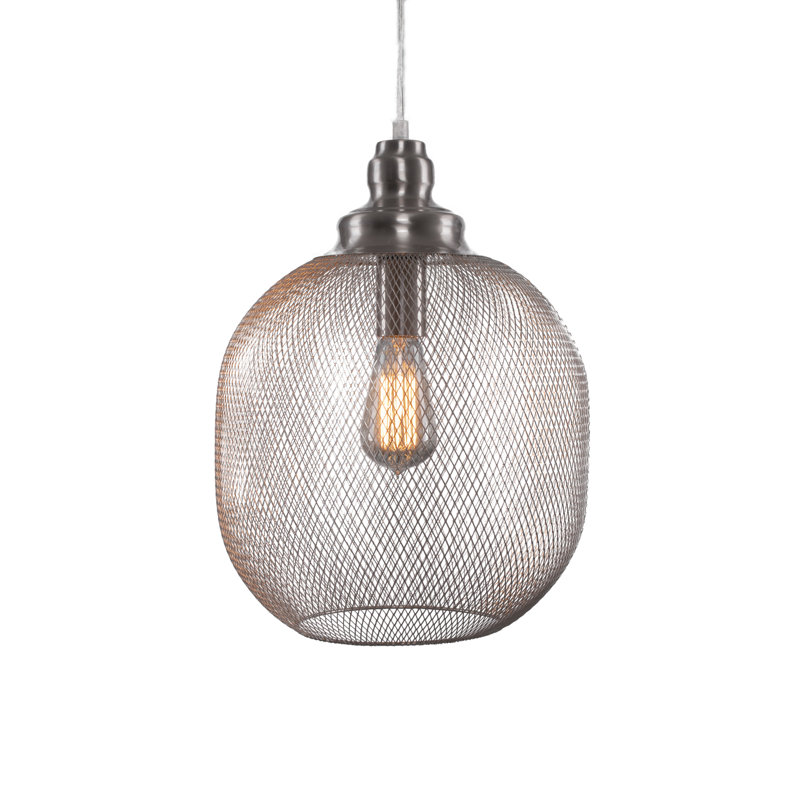 Luminaire suspendu en forme de plexus avec ampoule Adkins, Nickel brossé