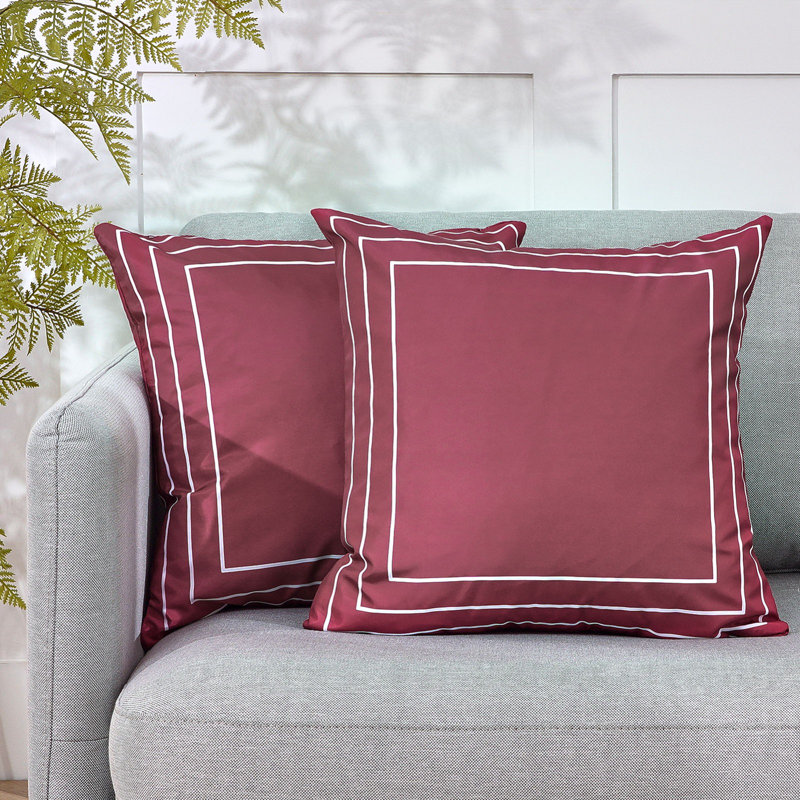 Housse de coussin KD136, 16 po x 16 po, Bourgogne