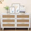 Rangement blanc pour chambre à coucher et salon de 52,42 po. 6 tiroirs pour l'espace. Design naturel 6 commodes, 52,42 po. Pièce idéale. Finition, caractéristique