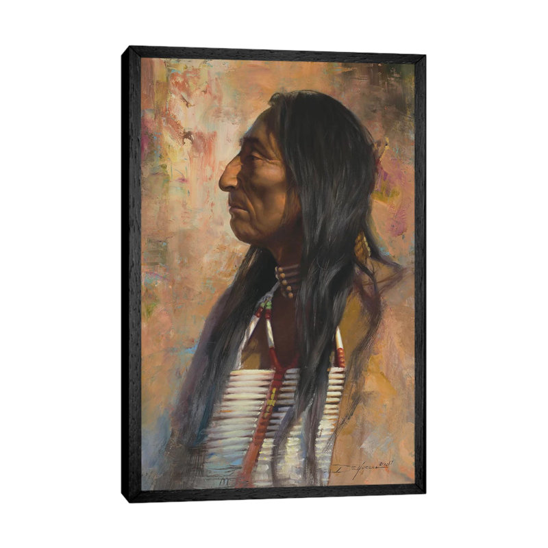 Dakota Native by David Edward Kucera - Painting on Canvas, Black Framed, 66.04cm H x 45.72cm W x 3.81cm D
