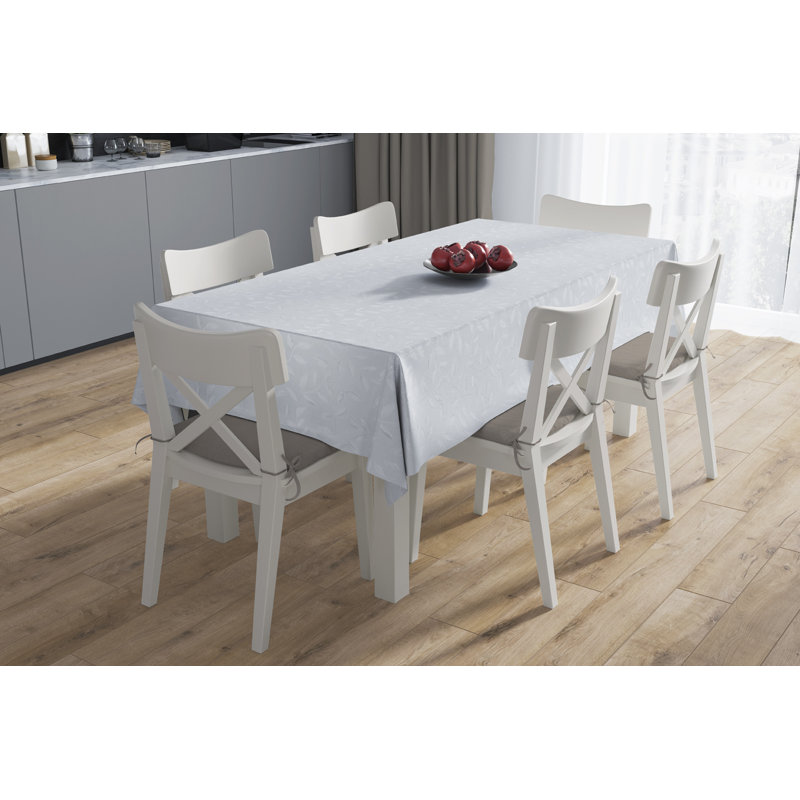 Nappe surdimensionnée en jacquard Vines 54x70 - Muscade, L 162 po x l 70 po, Blanc