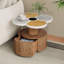 Table d'appoint unique à trèfle à quatre feuilles pour le salon, la chambre à coucher et les petits espaces - Table d'appoint avec base en grain de bois avec fonction de rangement