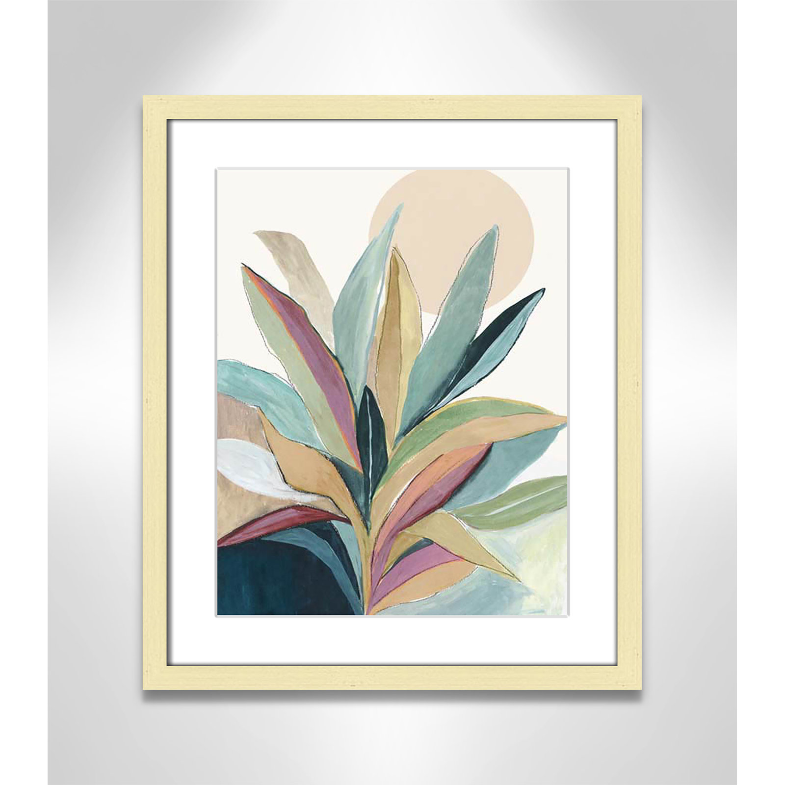 Sherbrooke Sunny Bright Leaves I by Asia Jensen Print, Yes, Gold Single Picture Frame, 19" H x 16" W x 1.25" D