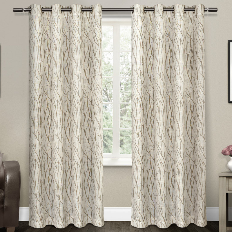 Paire de rideaux transparents avec œillets Leja, Taupe, l 54 po x L 96 po