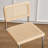 Marlow Natural Rattan 24.8" Cantilever Counter Stool with Cane Rattan Back and Metal Frame-957660052