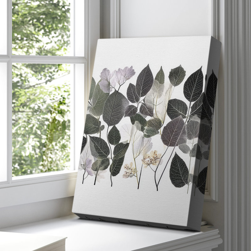 Floral sur toile tendue avec châssis XLVI - prêt à être accroché, H 60 po x l 40 po