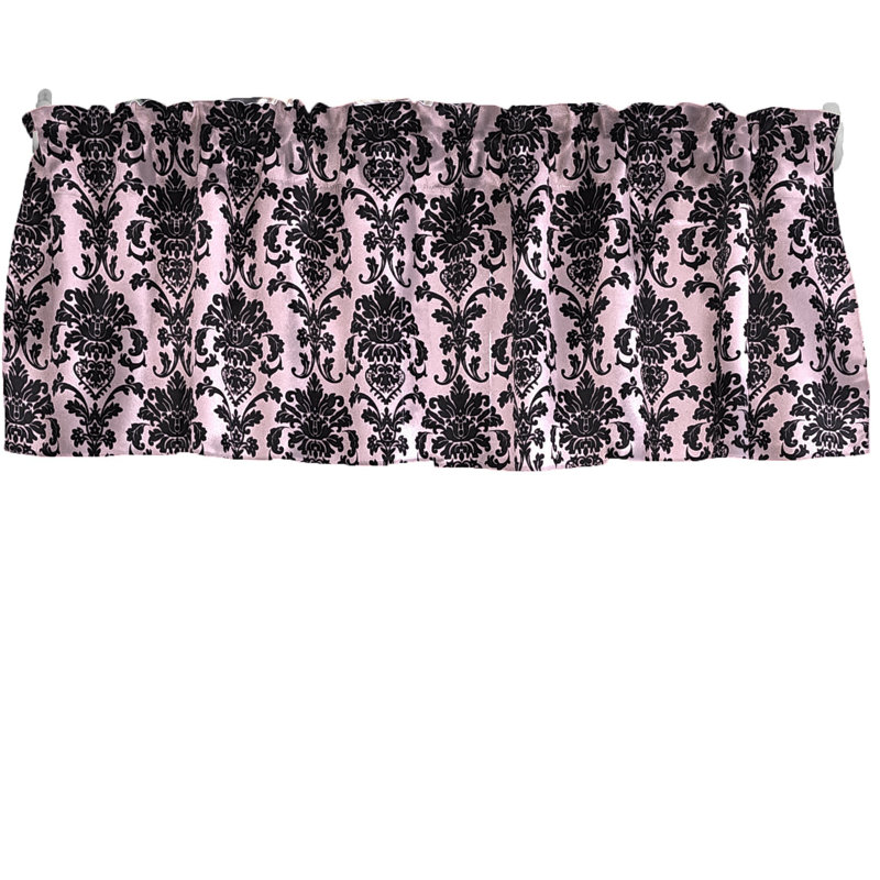 Cantonnière florale en damas 58 po, L 58 po x L 18 po, Rose pastel