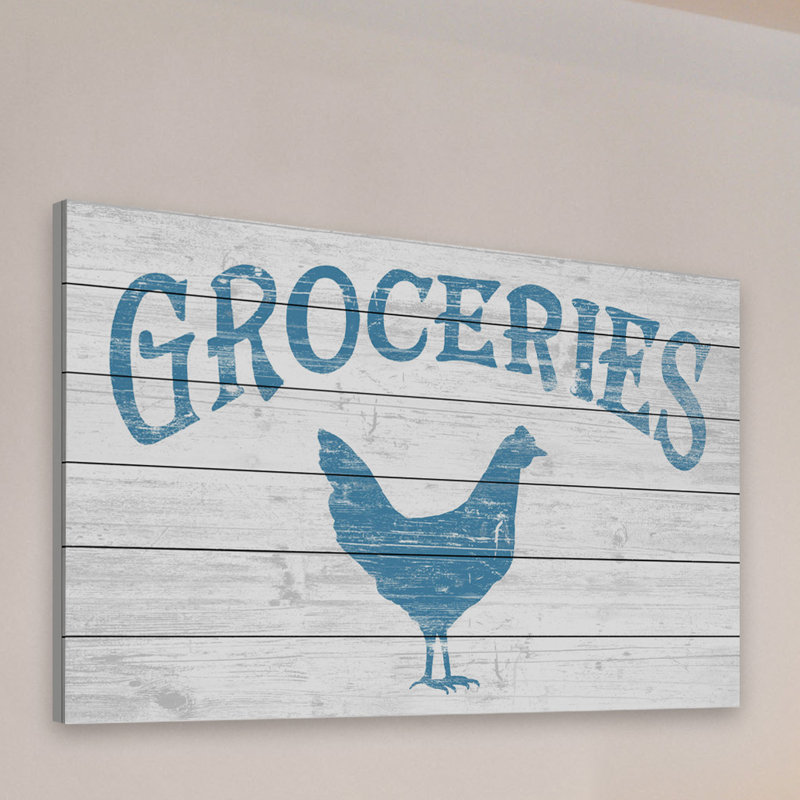 Enseigne rétro d’épicerie-art textuel sur bois sans cadre, H 12 po x l 18 po x 1,5 po
