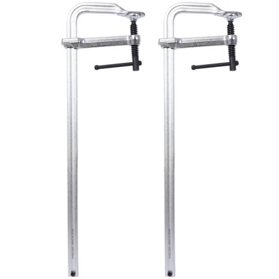 Ensemble de 2 serre-joints en acier allié forgé, 50,8 cm (20 pouces) avec gorge de 12,1 cm (4-3/4 pouces), couleur argent, force de serrage de 635 kg (1400 lb).