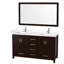 Meuble-lavabo double autoportant 72 po avec plateau en marbre Sheffield-134643843-134643846