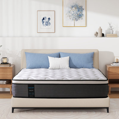 Gel Memory Foam Hybrid Mattress In A Box, Medium Feel, Oeko-texCertified by Ebern Designs