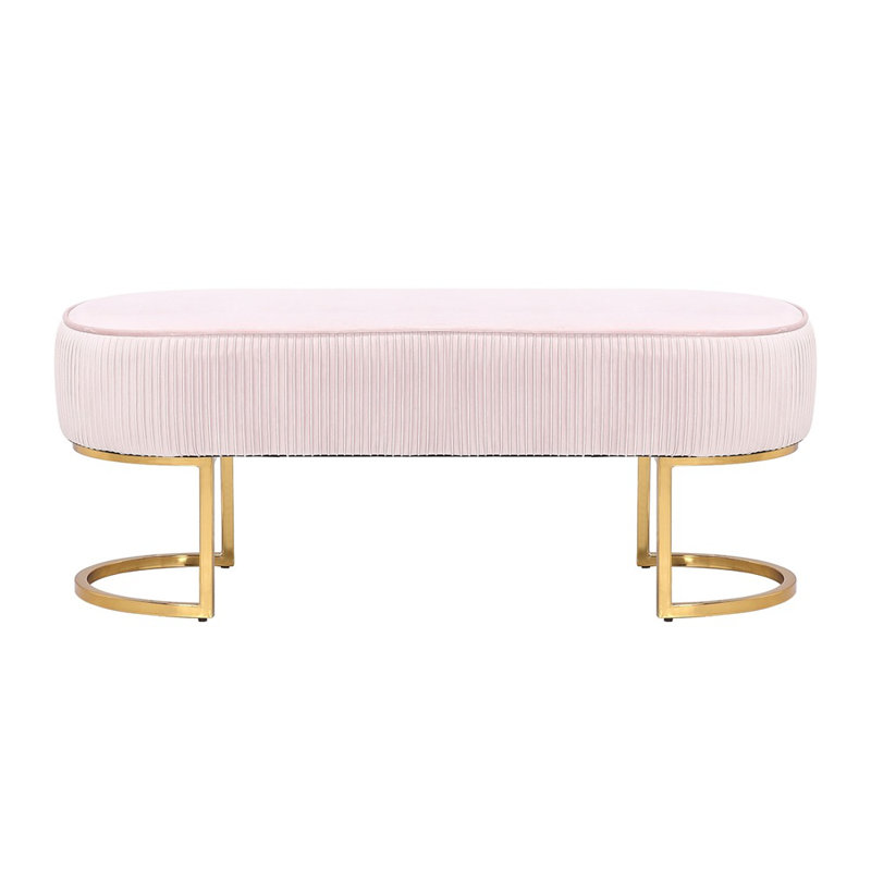 Duppstadt Velvet Upholstered Bench, Pink