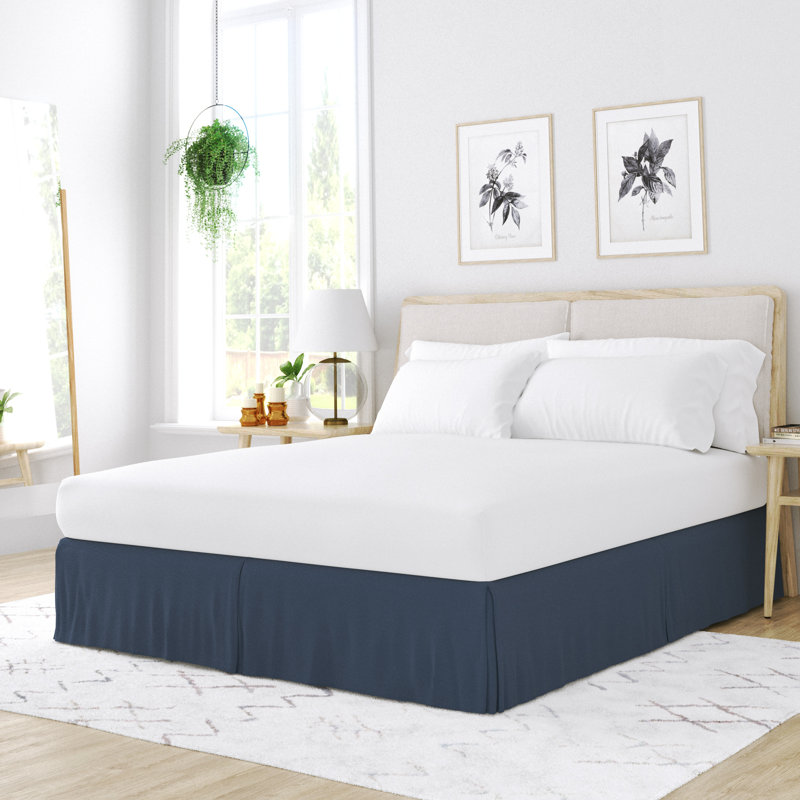 Jupe de lit de 14 po Becky Cameron, Bleu marine, Simple TG