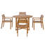 Ensemble repas d'extérieur 5 pièces avec 4 chaises en bois d'acacia-1443903351