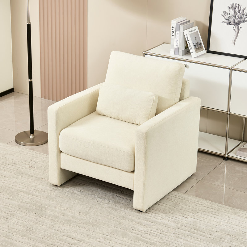 Chaise rembourrée en chenille moderne - siège en bois massif à assise épaisse et rembourrée convenant à plusieurs styles Étapes d'assemblage simples Fauteuil chic avec option de sièges confortables convenant à divers décors