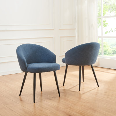 48cm H Polyester Upholstered Metal Low Back Armchair