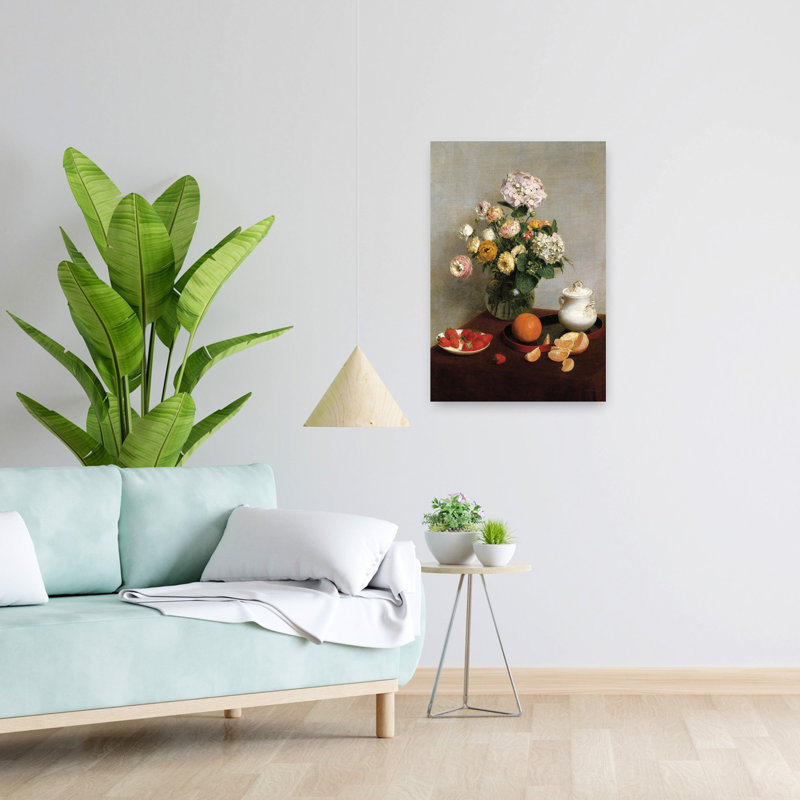 Fleurs et fruits, H 24 po x l 16 po