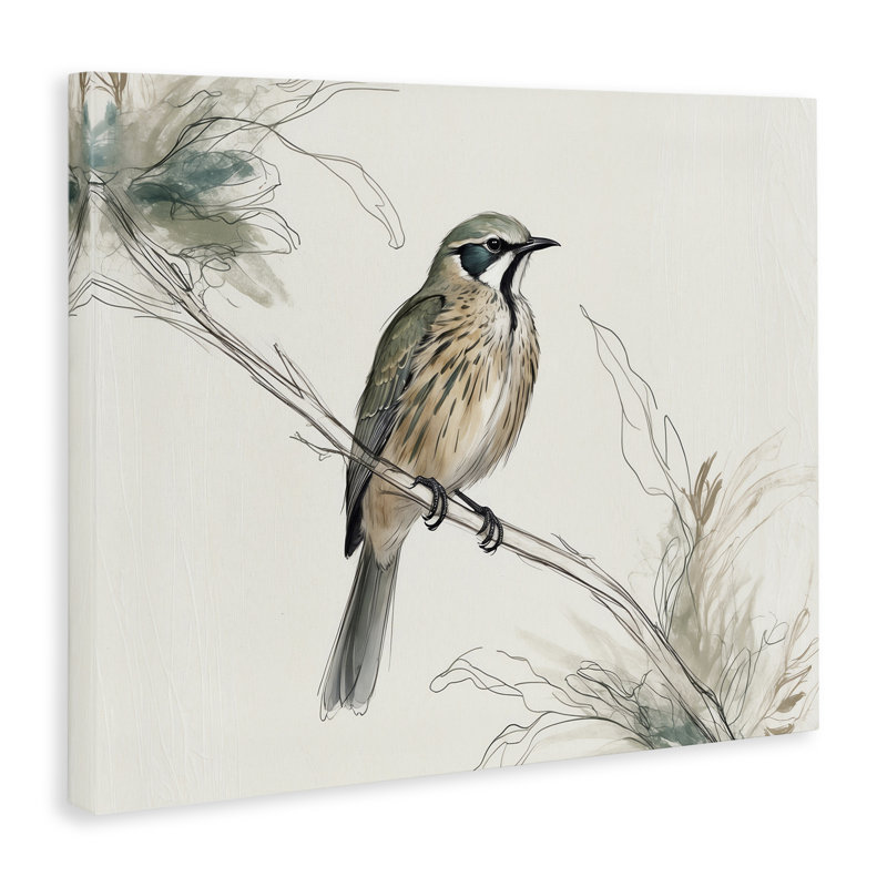 Toile illustrée avec oiseaux sauvages, design par LSR Creative Studio, H 16 po x l 20 po