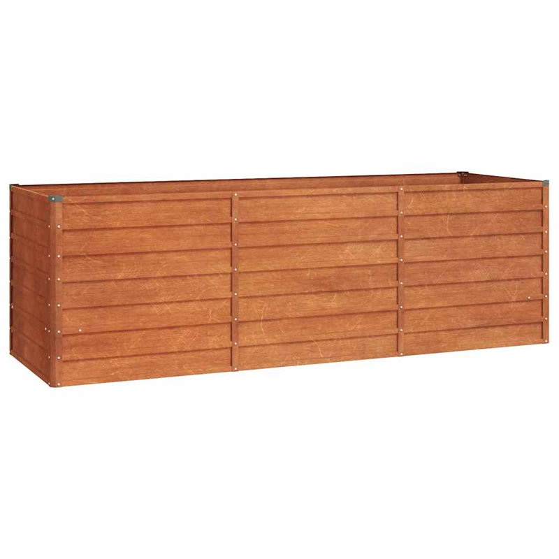 Lit surélevé de jardin extérieur en acier Corten, H 94,5 po x l 94,5 po x P 30,3 po