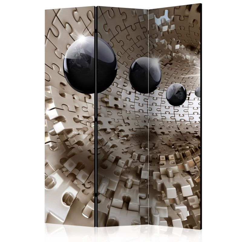 Solid Wood Folding Room Divider, 3