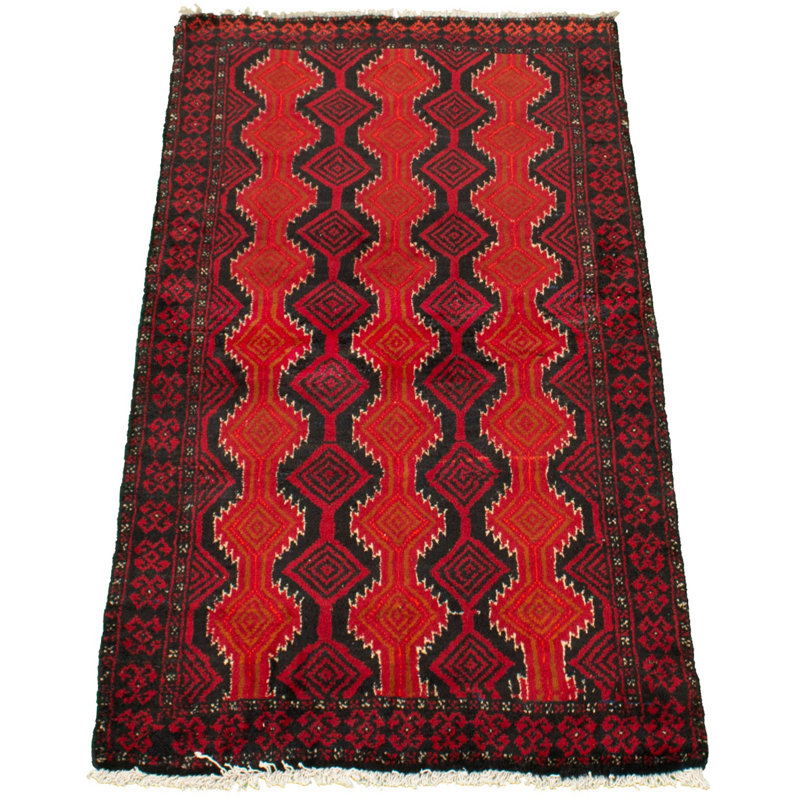Bolish One-of-a-Kind 3'3" X 5'10" 1980s Wool Area Rug in Red