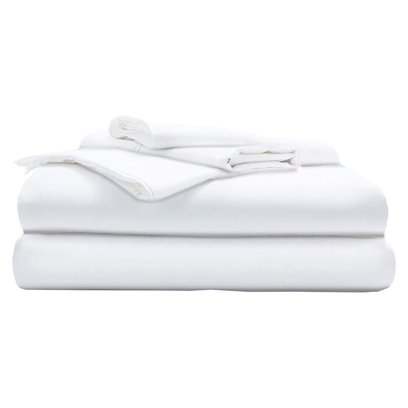 Ensemble de draps en percale 350 fils, Très grand, Blanc
