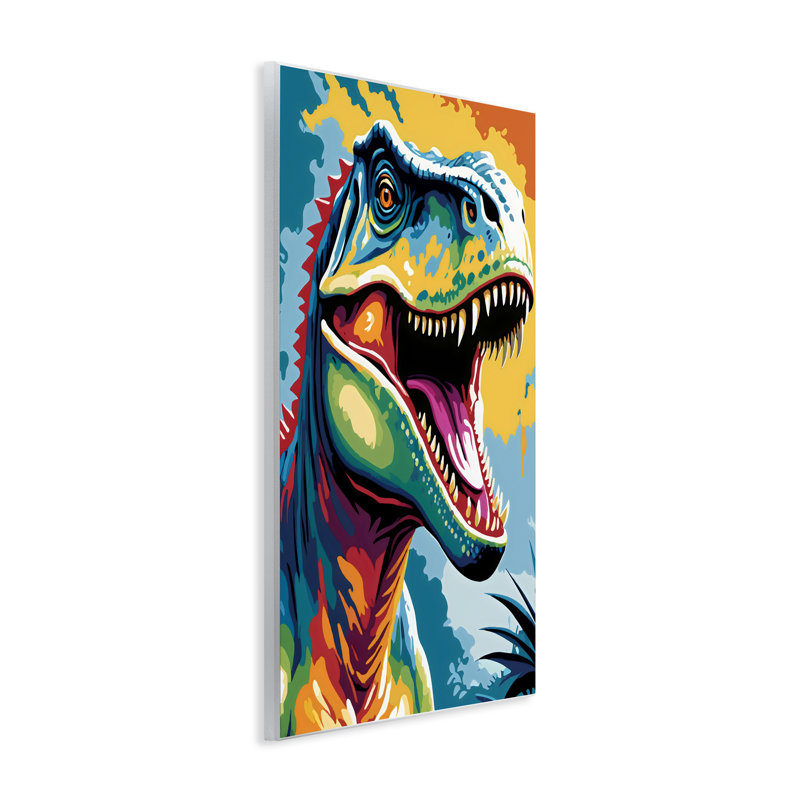Plaque murale colorée T-Rex, design par Creative Studio, H 19 po x l 13 po