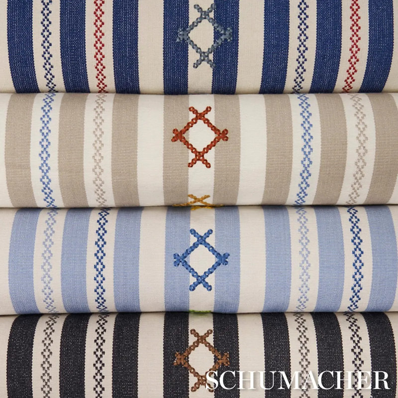 Rhodes Stripe Fabric, Black