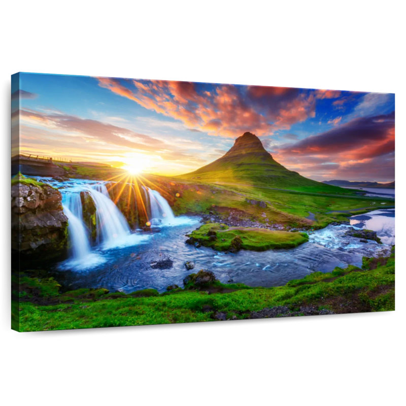 Paysage de cascade Alvord Kirkjufell, H 8 po x l 12 po