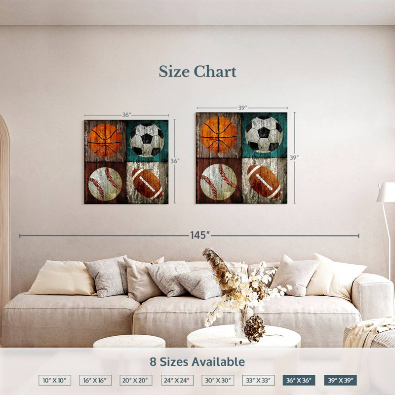 Sports de balle en bois Sireci, H 39 po x l 39 po