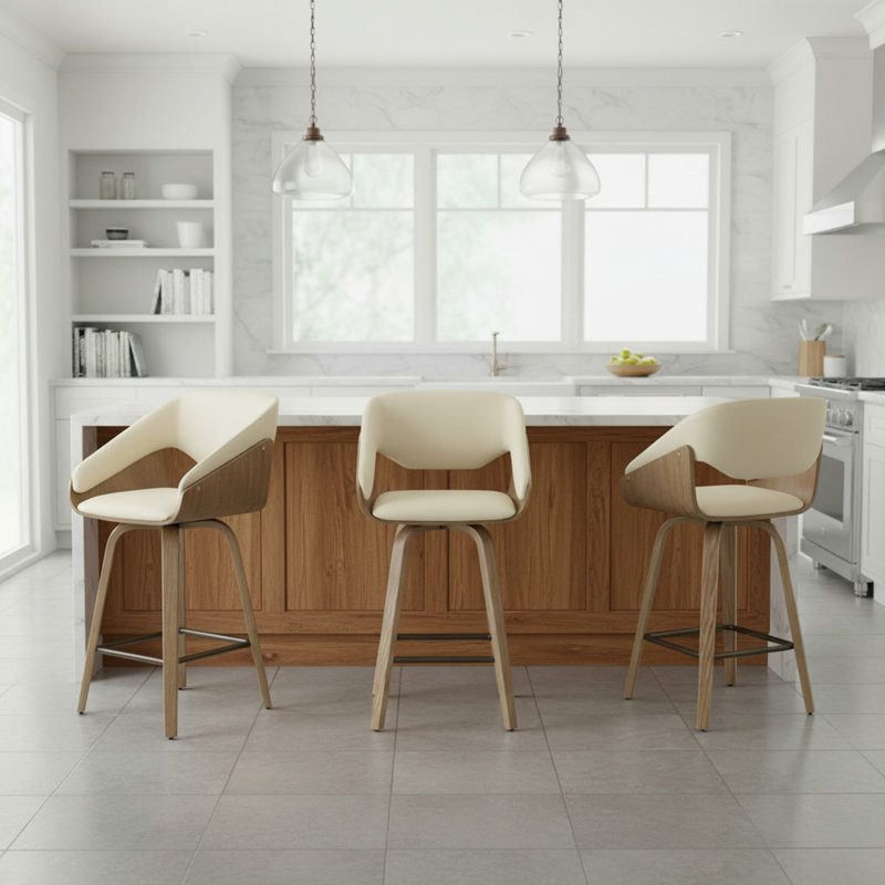 Swivel Counter Stool, Ivory