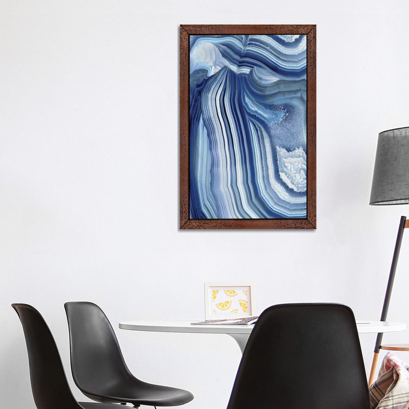 Agate Indigo II by Danielle Carson - Print on Canvas, 101.6 cm H x 66.04 cm W, Brown Floater Framed