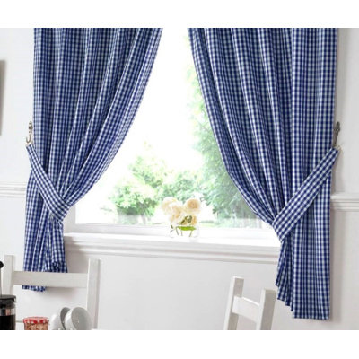 Rosas Classic Gingham Kitchen Curtains