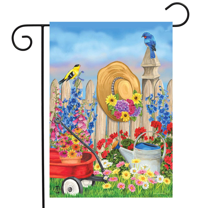 Drapeau de jardin vert pouce vert