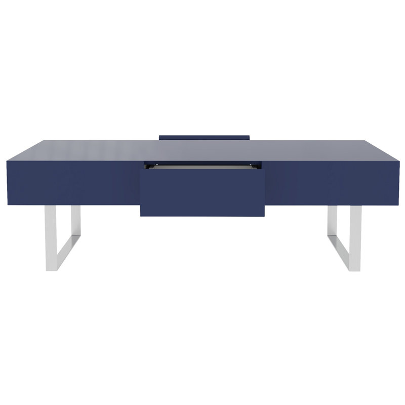 Table basse moderne avec tiroirs de rangement, Bleu