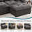 Modern Chenille Sectional Compression Sofa With Movable Ottoman – L-shaped Couch For Living Room, Soft Upholstery, 4 Colors (beige, Blue, Light Gray, Gray)-980701287