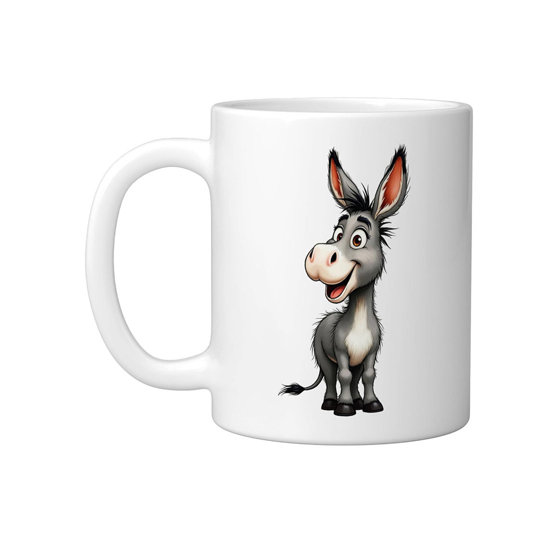 Funny Donkey Ceramic Mug, White