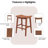 Kelin Counter Stool with Solid Wood Frame-323874100