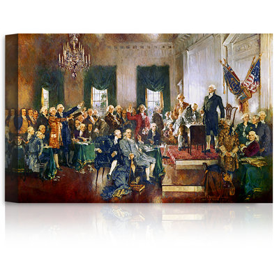 Scene at the Signing of the Constitution of the United States.The World Classic Art Reproductions.Giclee Prints Canvas Wall Art for Home Decor