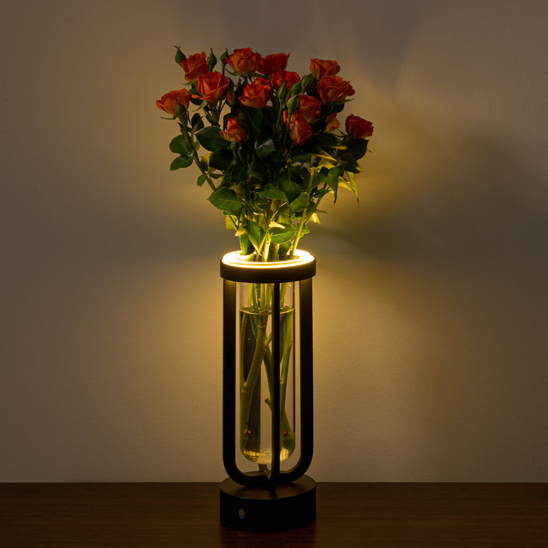 Dimmable Table Lamp with Removable Glass Vase
