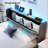 Storage Bed with Modern Platform, Built-In USB Charging & LED Lighting with RGB Options-1587627137-1587627136