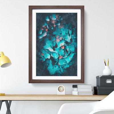 Teal Blue Hydrangeas - Picture Frame Graphic Art