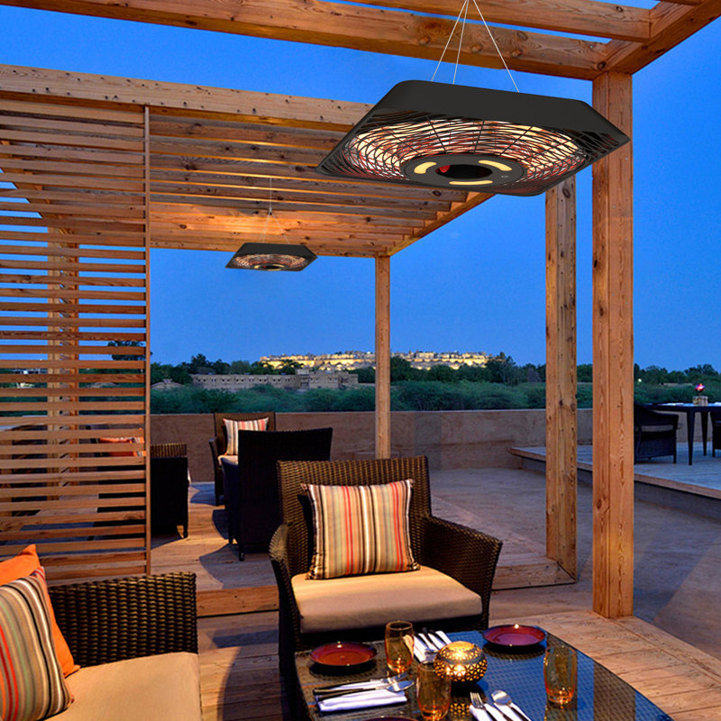 1500Watt Electric Patio Heater With Remote And Touch Switch