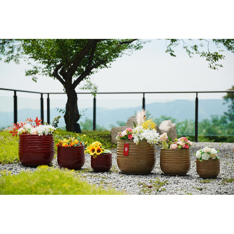 High-quality ceramic flower pots, Antique Bronze